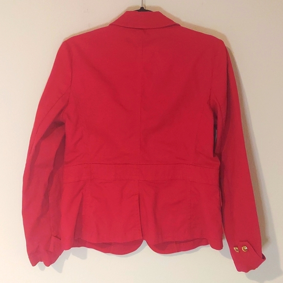 Talbots Pink Cotton Canvas Button Jacket with gold buttons size 10 - Picture 2 of 12